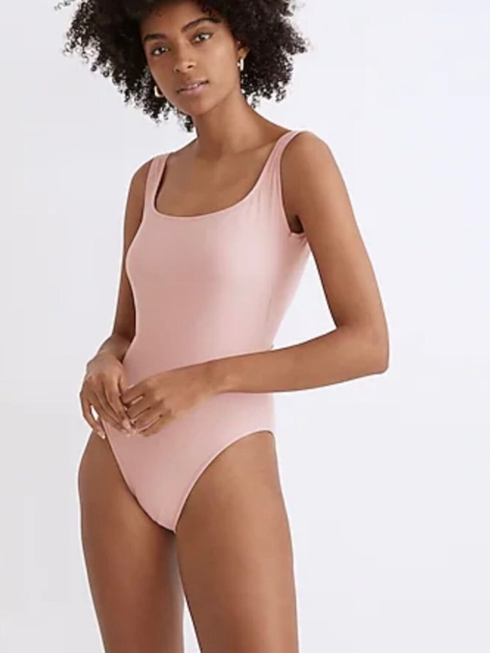 Madewell ~ new~ Second Wave Square-Neck Tank Medium Swimsuit in Pink Icing